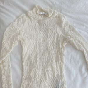 Frame Cream Sheer Long Sleeve Top Size Medium